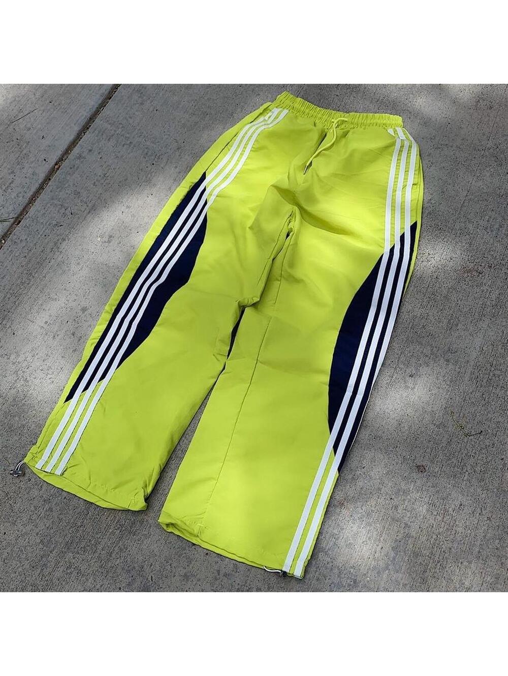Cyber Y2k 2000s style loose lightweight striped white and green windbreaker - Picture 7 of 8